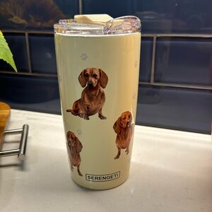 Stainless Steel 16 oz Dachshund travel tumbler.